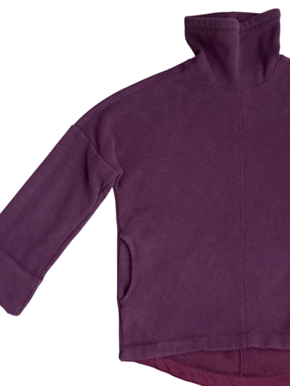 Athleta Cozy Fleece Pullover – Women’s Size XS, Plum High Neck Sweatshirt - Picture 3 of 10